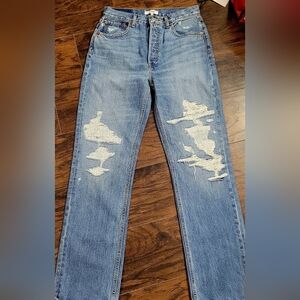 RE/DONE mended Destroy 90's High Rise Loose Sz 28/6